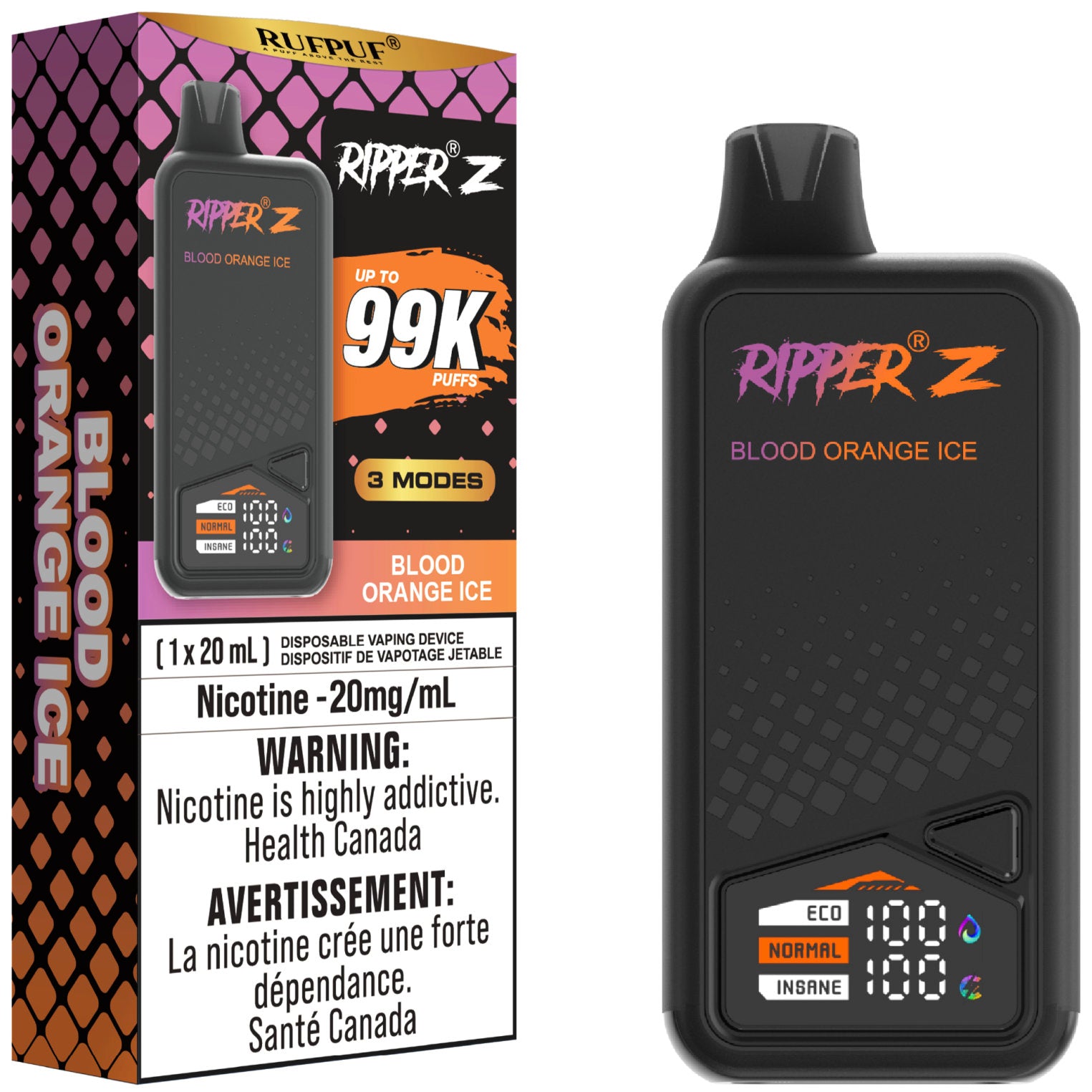 RUFPUF RIPPER Z 99K Disposable Vape - Blood Orange Ice – Cloud