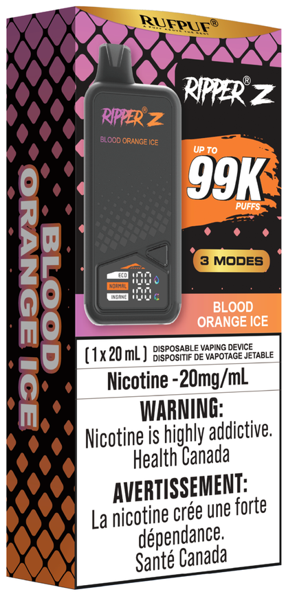 RUFPUF RIPPER Z 99K Disposable Vape - Blood Orange Ice – Cloud RUFPUF RIPPER Z 99K Disposable Vape - Blood Orange Ice – Cloud