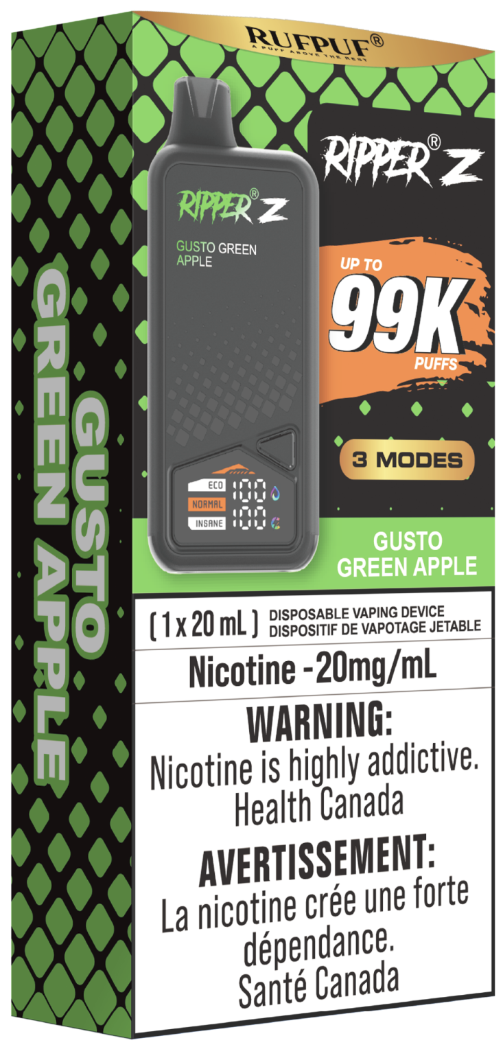 RUFPUF RIPPER Z 99K Disposable Vape Gusto Green Apple