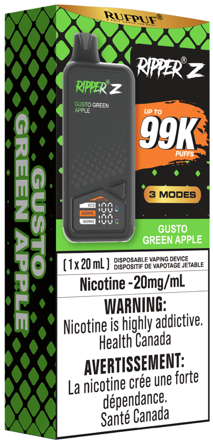 RUFPUF RIPPER Z 99K Disposable Vape Gusto Green Apple