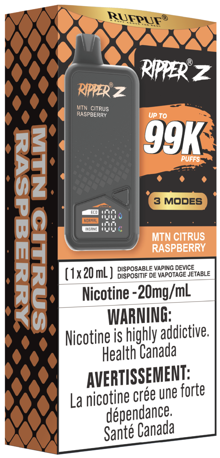 RUFPUF RIPPER Z 99K Disposable Vape MTN Citrus Raspberry