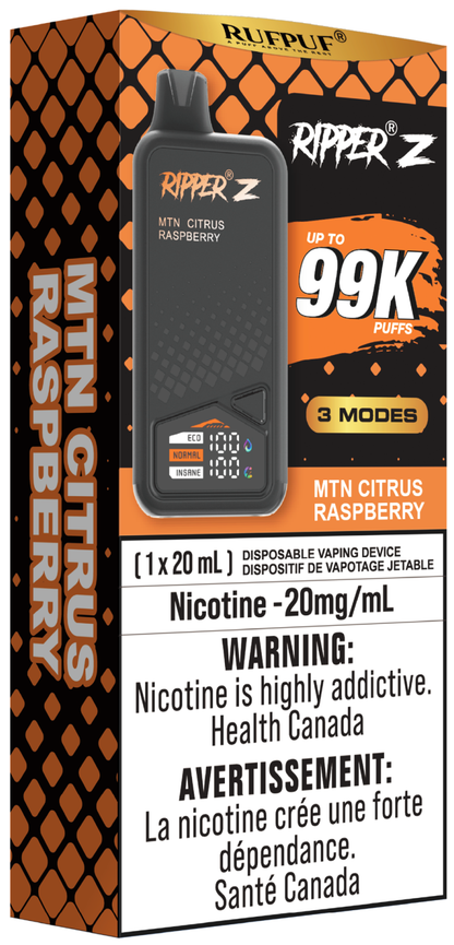 RUFPUF RIPPER Z 99K Disposable Vape MTN Citrus Raspberry
