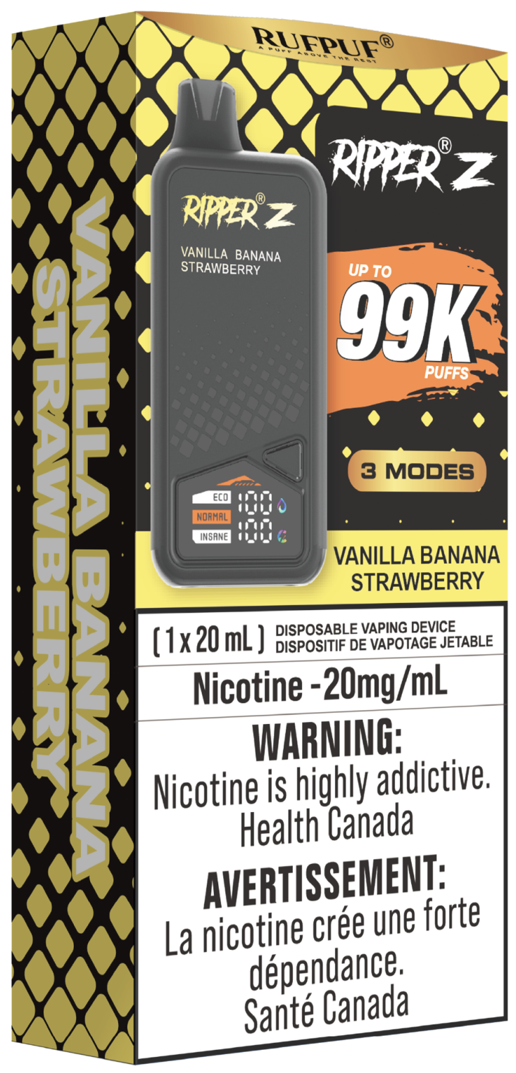 RUFPUF RIPPER Z 99K Disposable Vape Vanilla Banana Strawberry
