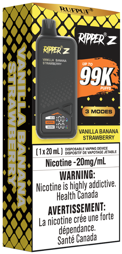 RUFPUF RIPPER Z 99K Disposable Vape Vanilla Banana Strawberry