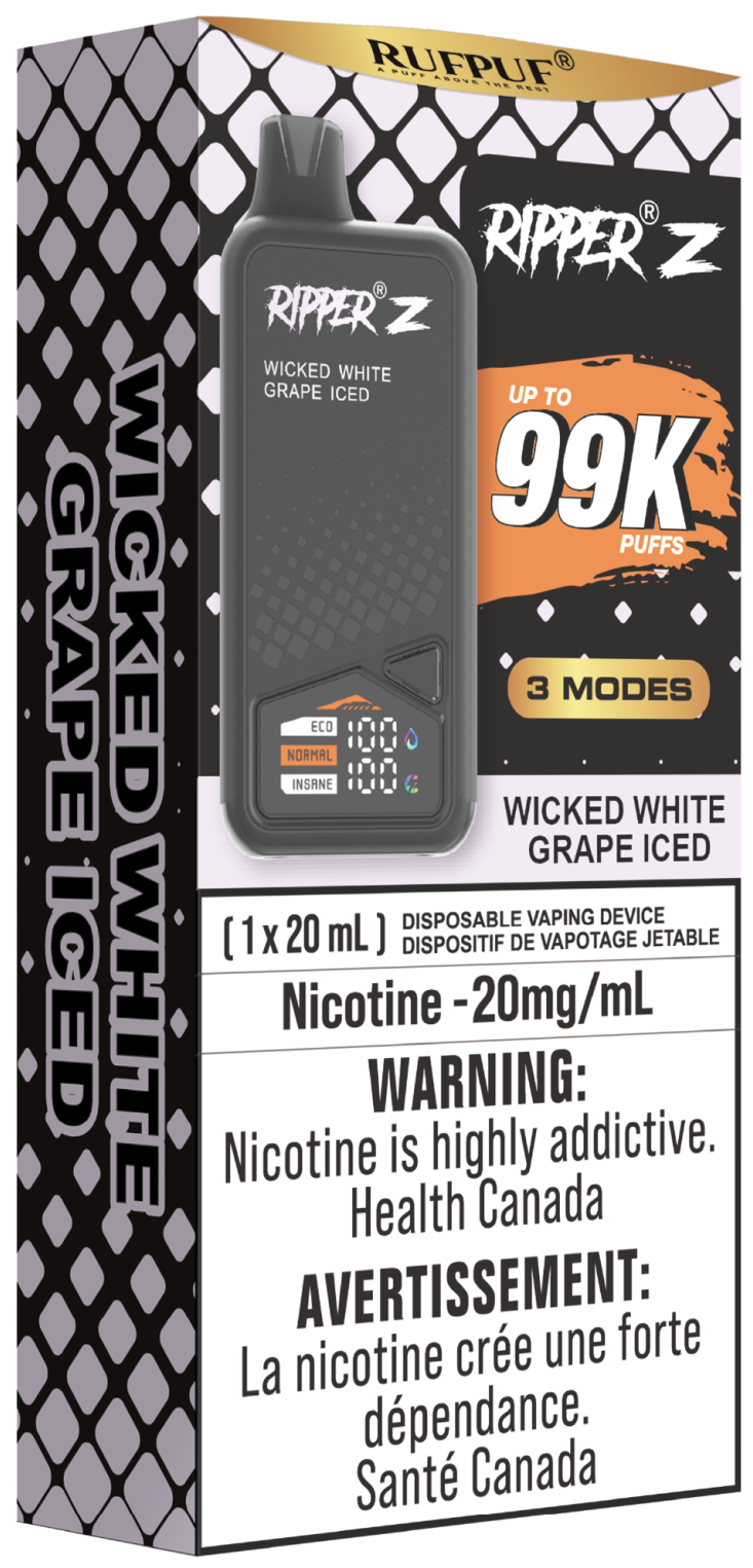 RUFPUF RIPPER Z 99K Disposable Vape Wicked White Grape Iced