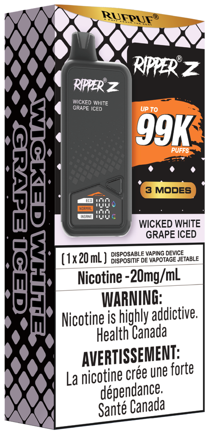 RUFPUF RIPPER Z 99K Disposable Vape Wicked White Grape Iced