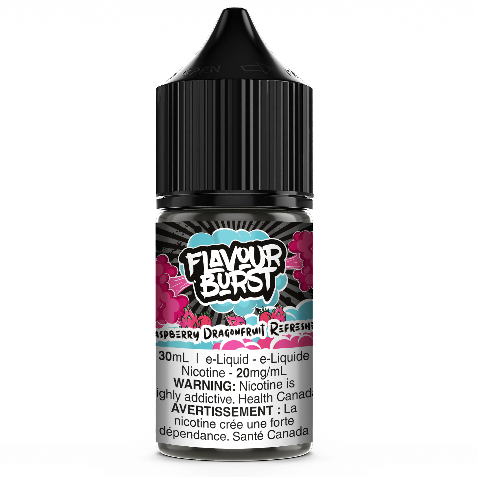 Flavour Burst Salt Nic E-Liquid Raspberry Dragon Fruit Refresher