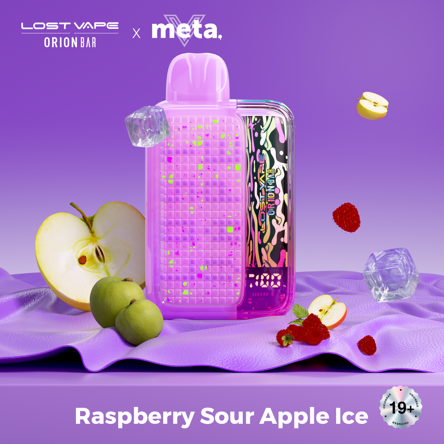 Raspberry Sour Apple Ice Lost Vape Orion Bar 10000 Puffs 10K Disposable Vape