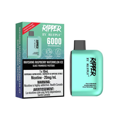 Rufpuf Ripper 6000 Disposable Vape flavour Ravishing Raspberry Watermelon Ice