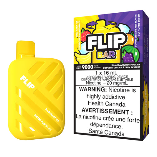 Flip Bar Disposable Vape flavour Razz Nana Ice & Grape Punch Ice