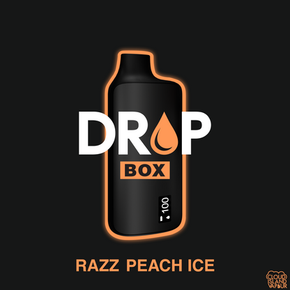 DROP BOX 8500 Disposable Vape in the flavour Razz Peach Ice