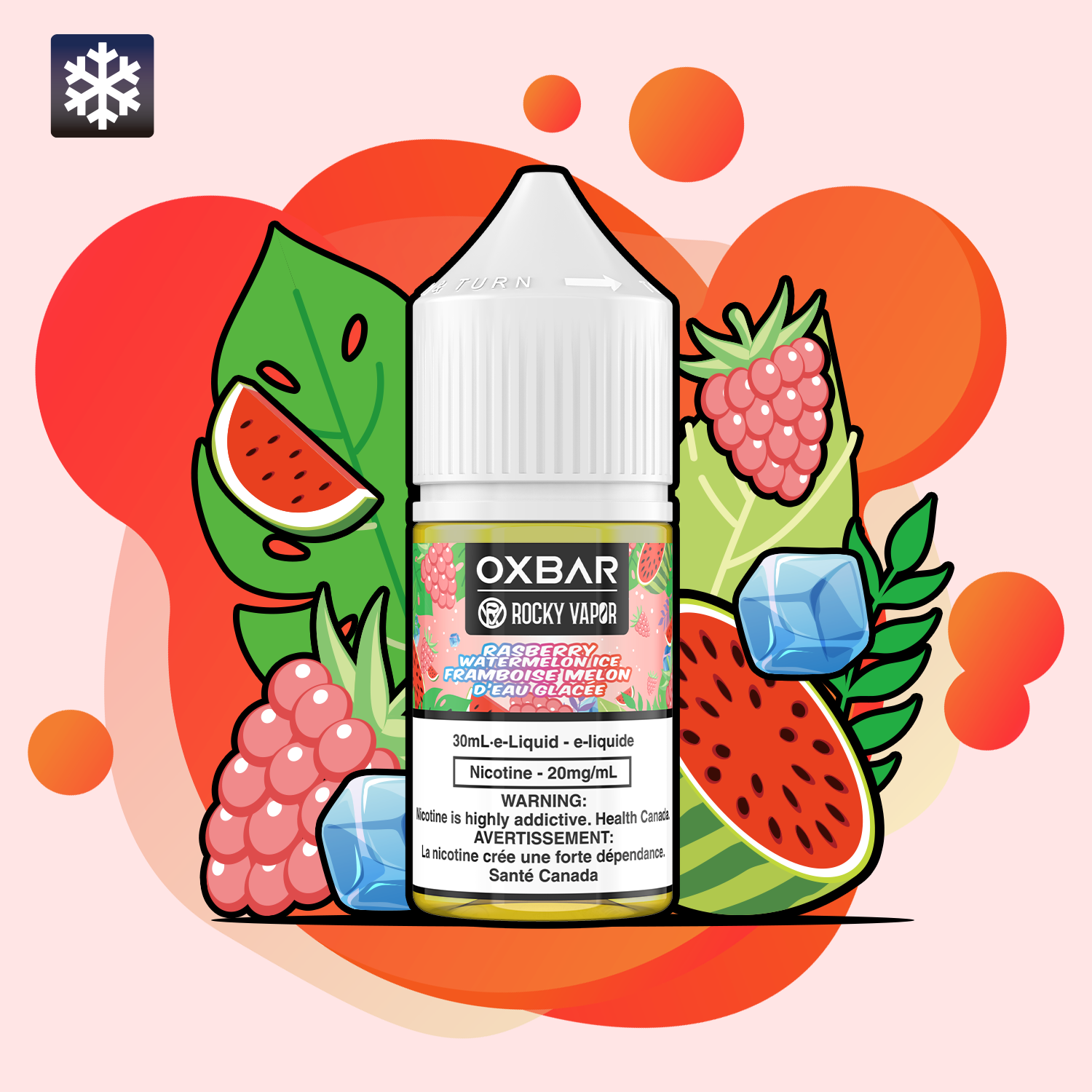 Rocky Vapor Oxbar E-Liquids Raspberry Watermelon Ice