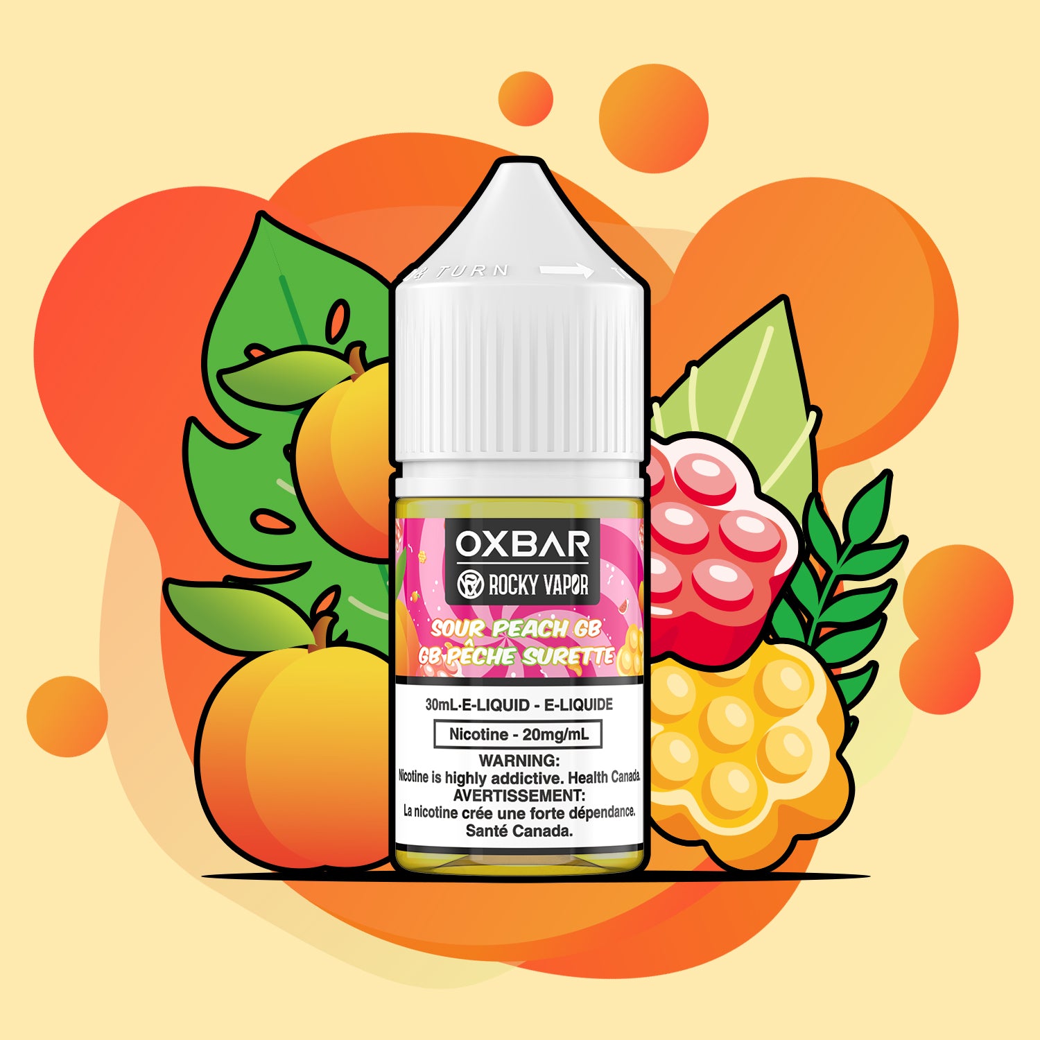 Rocky Vapor Oxbar E-Liquids Sour Peach GB