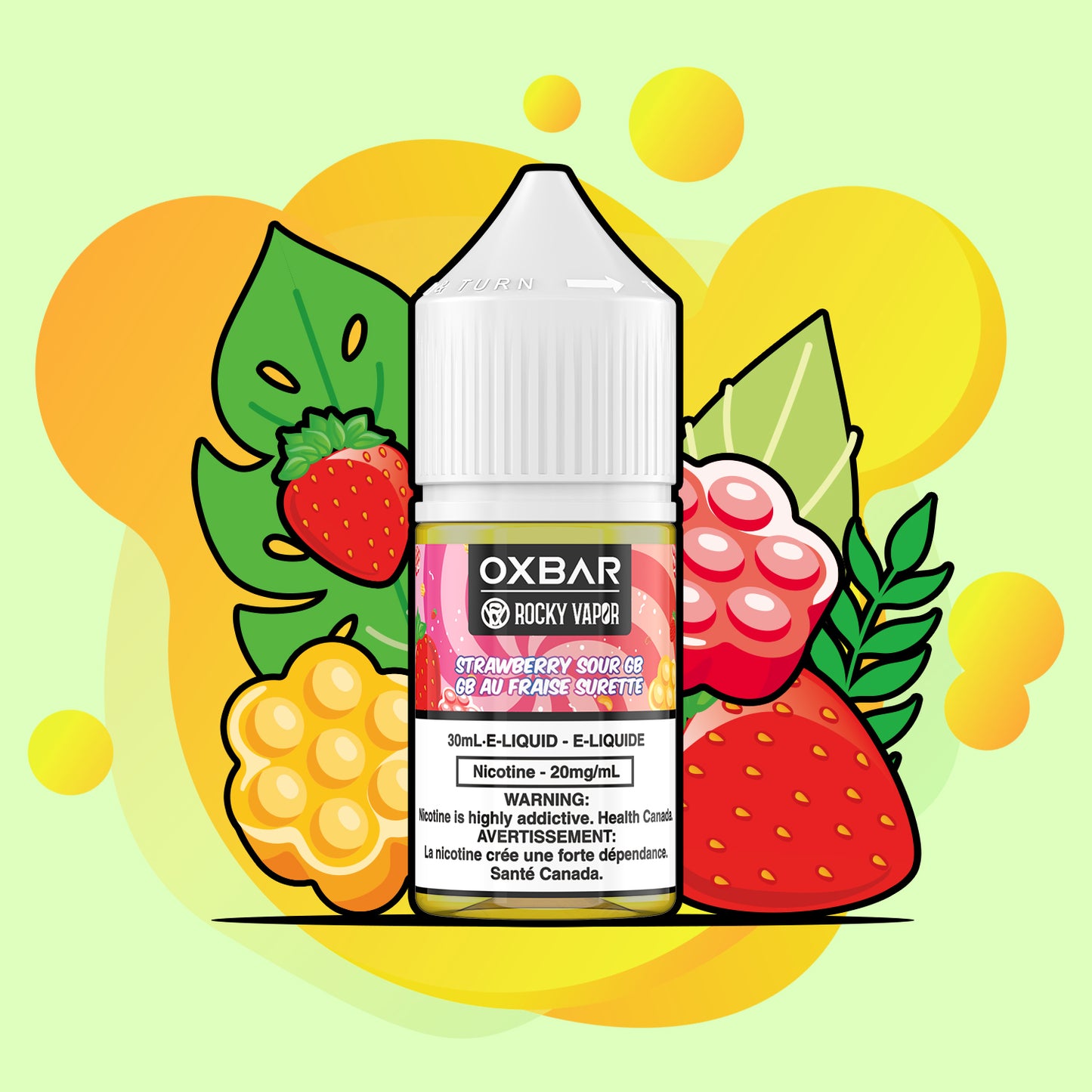 Rocky Vapor Oxbar E-Liquids Strawberry Sour GB