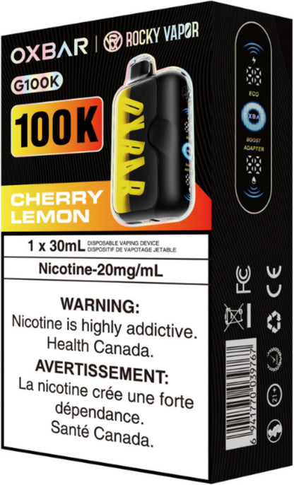 Rocky Vapor Oxbar G100K Disposable Cherry Lemon