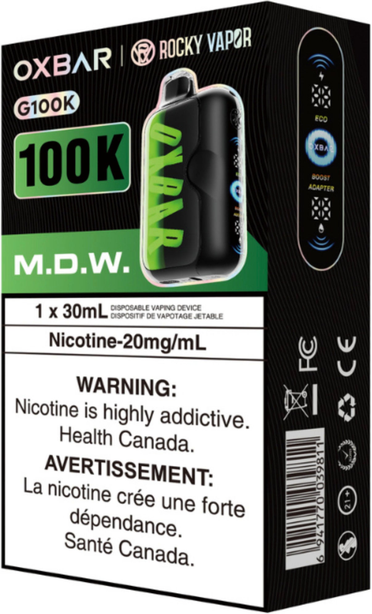 Rocky Vapor Oxbar G100K Disposable M.D.W.