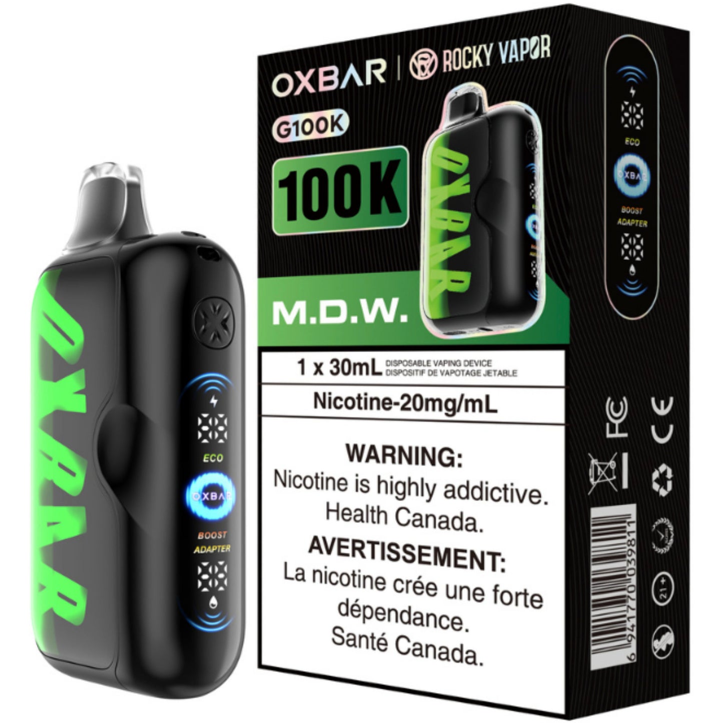 Rocky Vapor Oxbar G100K Disposable Vape M.D.W.