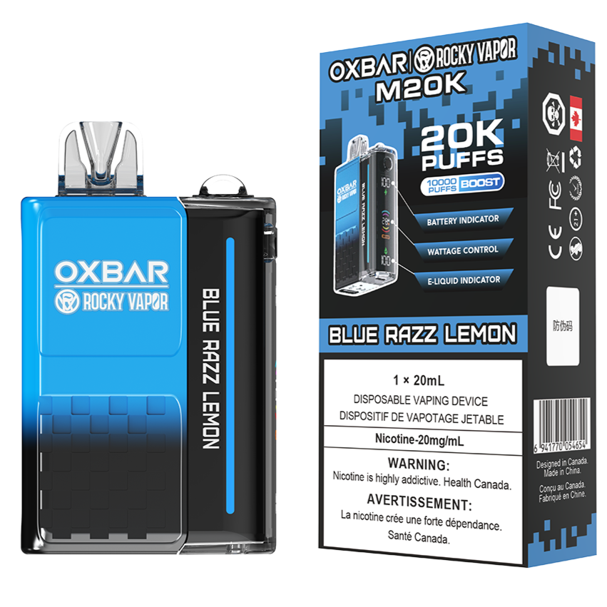 Rocky Vapor Oxbar M20K 20000 Puffs Disposable Vape 20mL Blue Razz Lemon