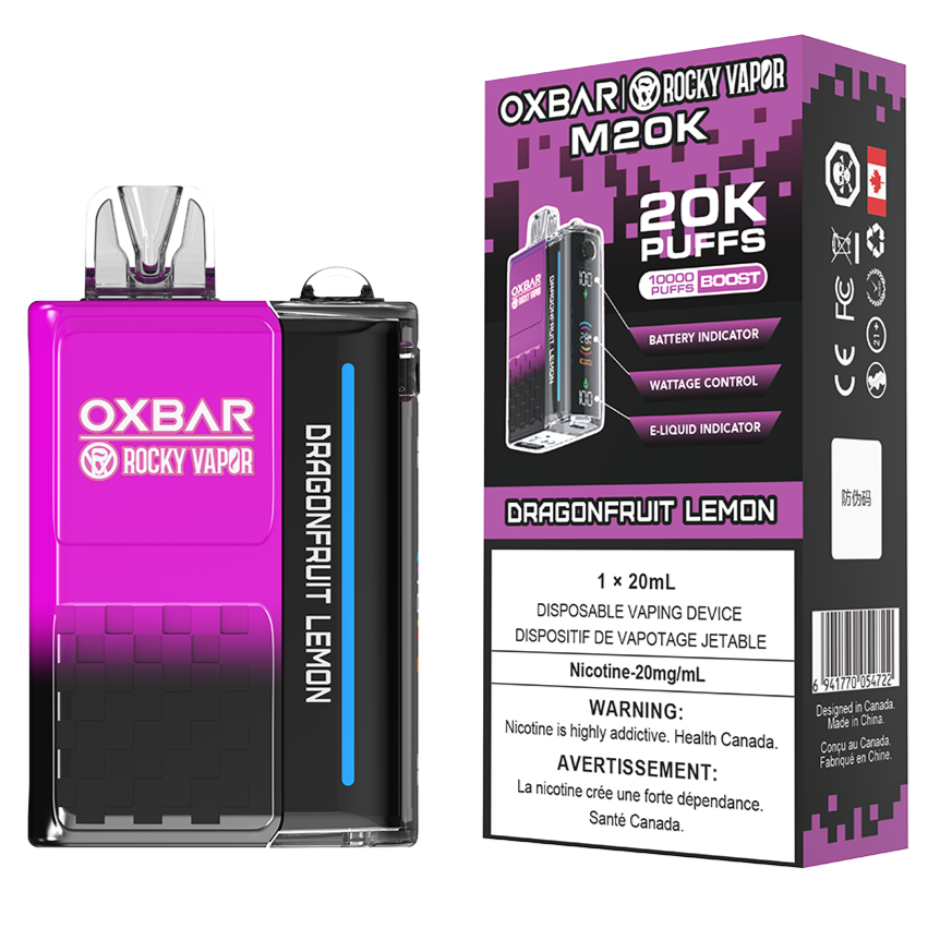 Rocky Vapor Oxbar M20K 20000 Puffs Disposable Vape 20mL Dragonfruit Lemon