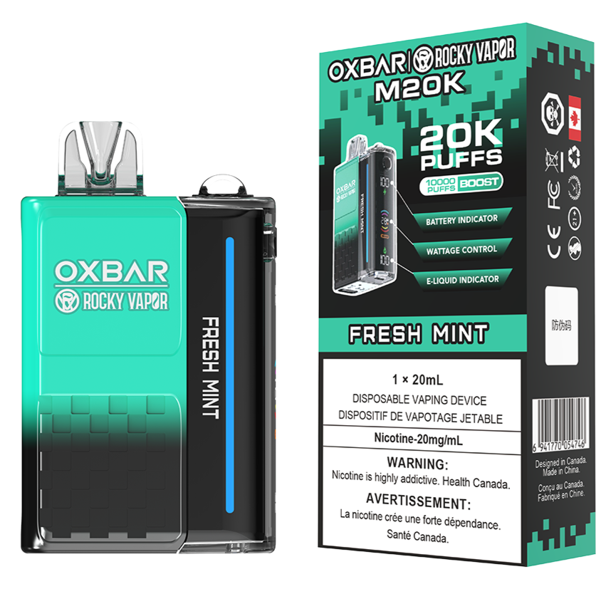 Rocky Vapor Oxbar M20K 20000 Puffs Disposable Vape 20mL Fresh Mint