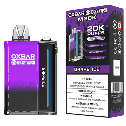 Rocky Vapor Oxbar M20K 20000 Puffs Disposable Vape 20mL Grape Ice