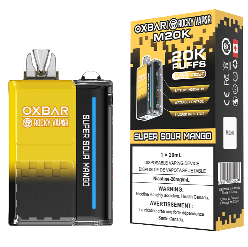 Rocky Vapor Oxbar M20K 20000 Puffs Disposable Vape 20mL Super Sour Mango