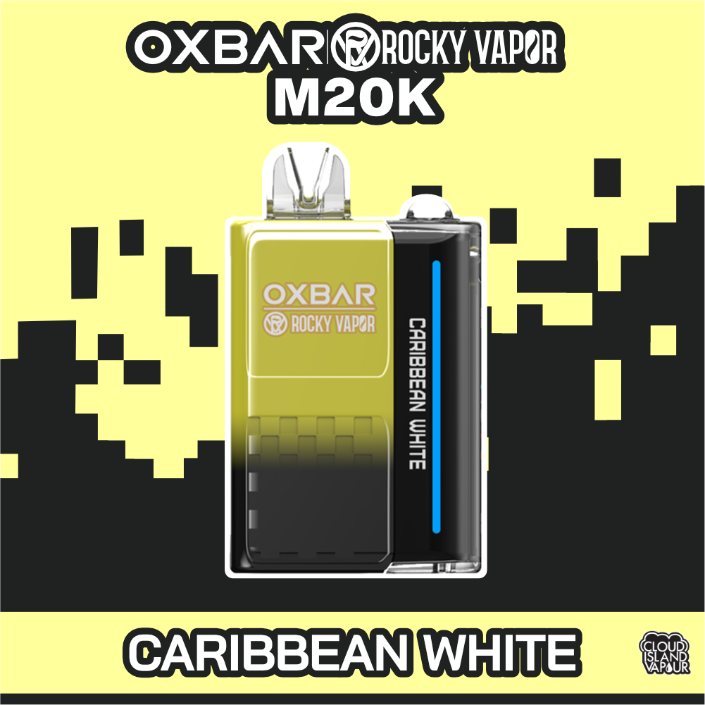 Rocky Vapor Oxbar M20K Disposable Vape Caribbean White