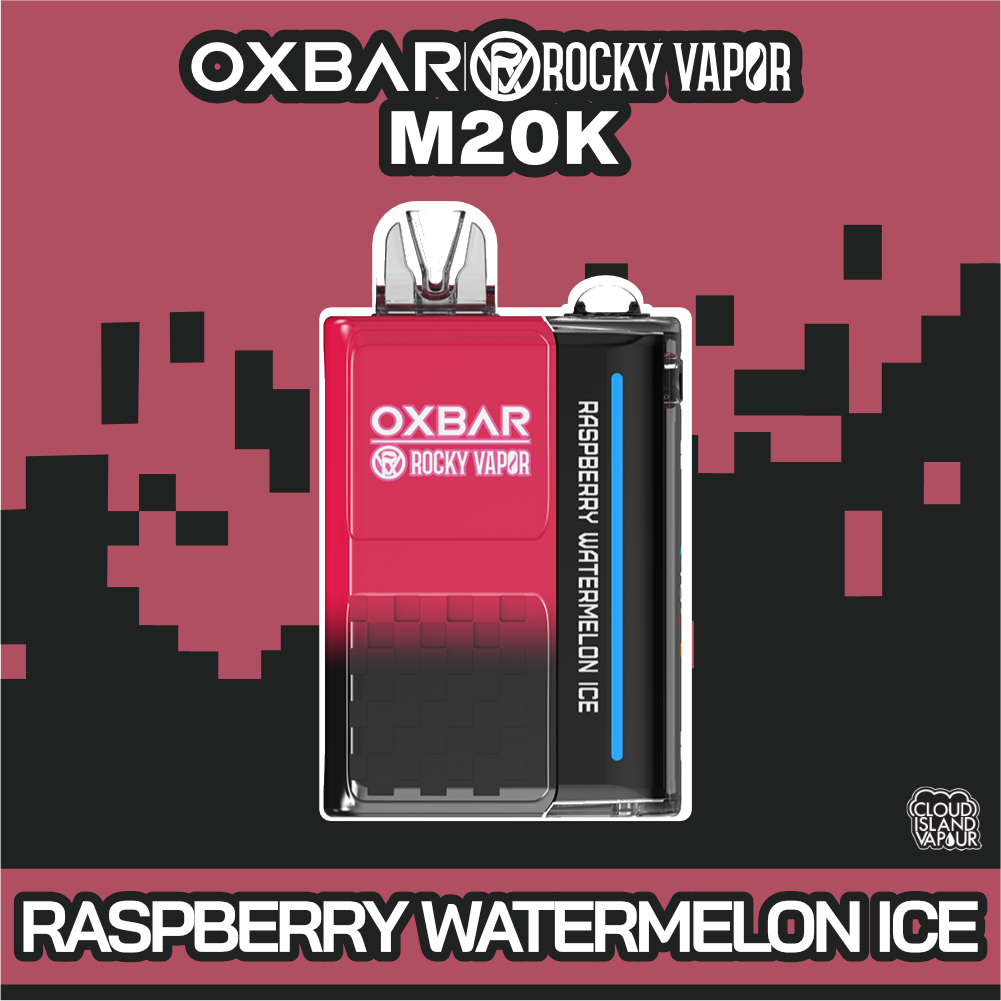 Rocky Vapor Oxbar M20K Disposable Vape - Raspberry Watermelon Ice ...