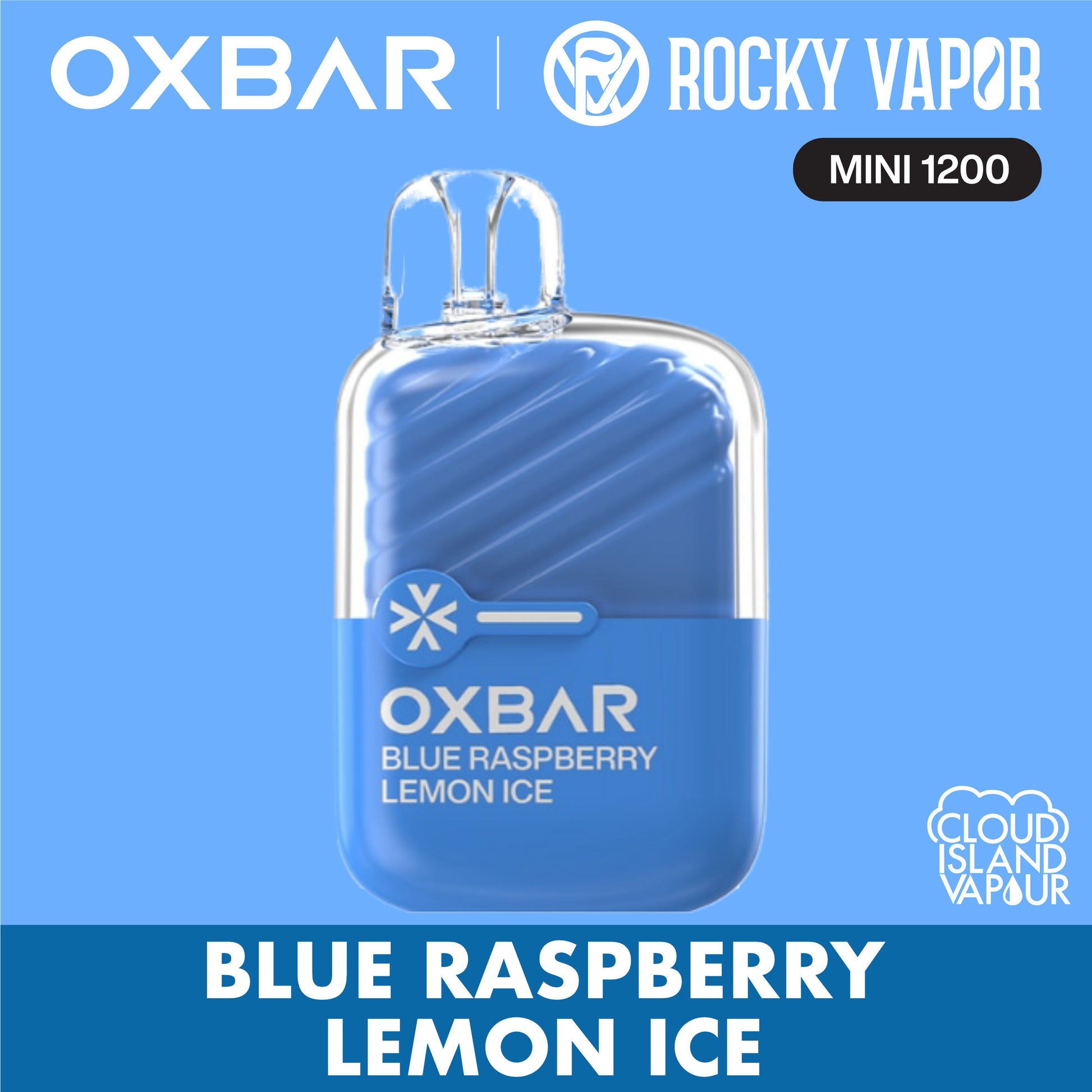 Rocky Vapor Oxbar Mini 1200 Blue Raspberry Lemon Ice