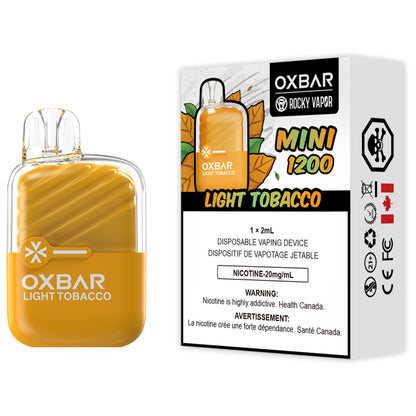 Rocky Vapor Oxbar Mini 1200 Disposable Vape Light Tobacco
