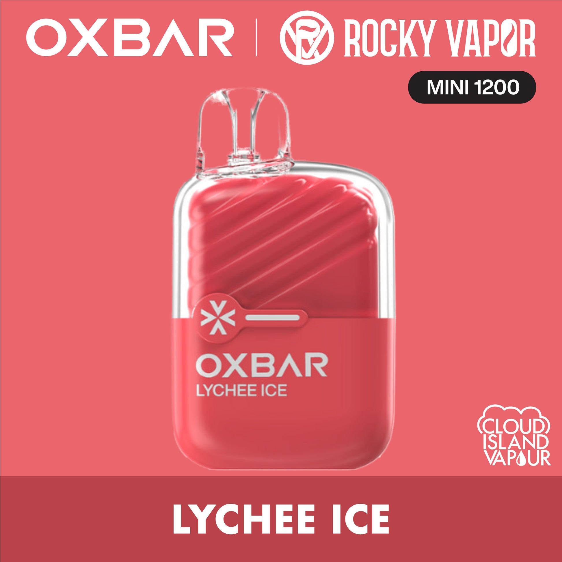 Rocky Vapor Oxbar Mini 1200 Disposable Vape - Lychee Ice Cloud Island Vapour Rocky Vapor Oxbar Mini 1200 Disposable Vape - Lychee Ice Cloud Island Vapour