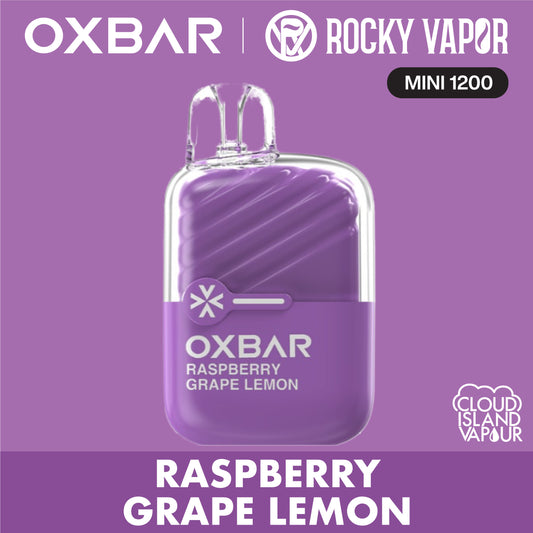 Rocky Vapor Oxbar Mini 1200 Raspberry Grape Lemon