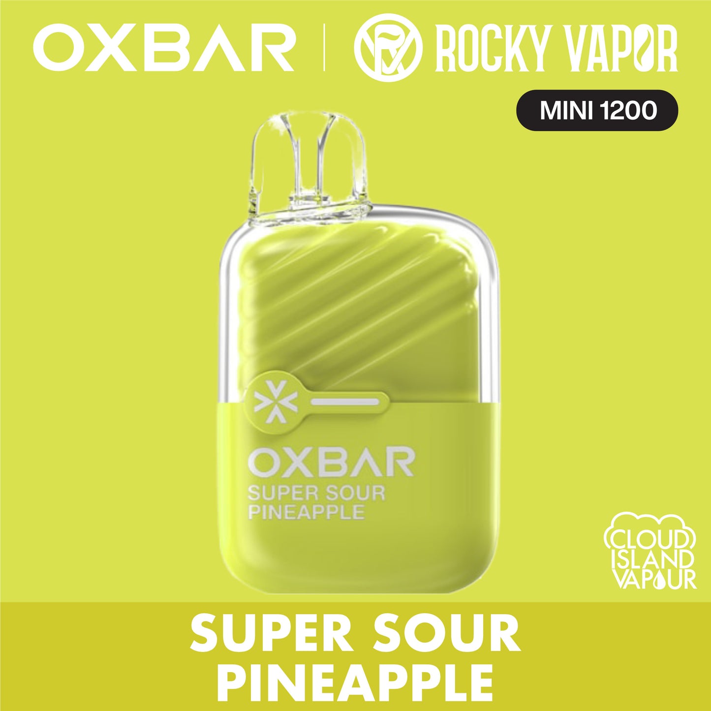 Rocky Vapor Oxbar Mini 1200 Super Sour Pineapple