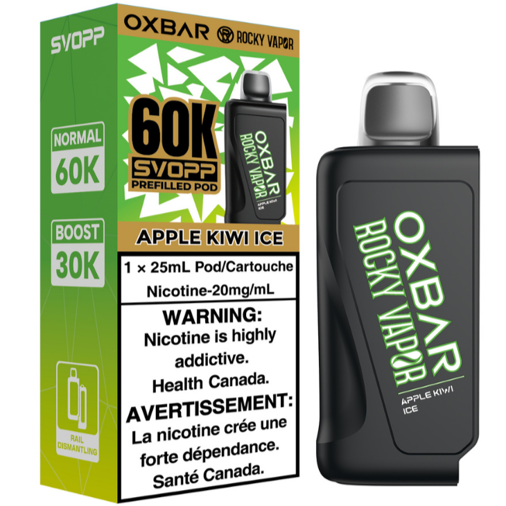 Rocky Vapor Oxbar Svopp 60K Apple Kiwi Ice