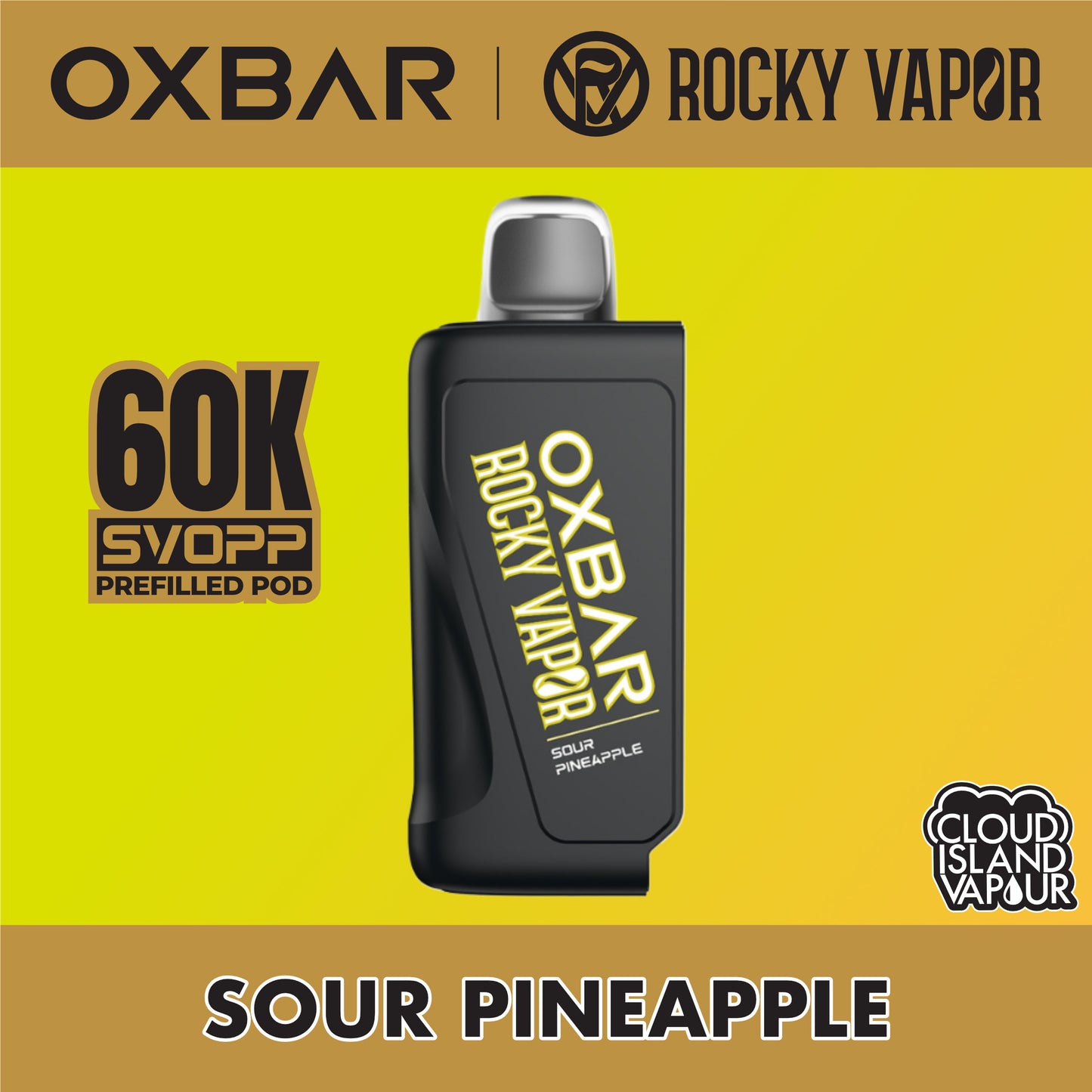 Rocky Vapor Oxbar Svopp 60K Prefilled Pod Sour Pineapple