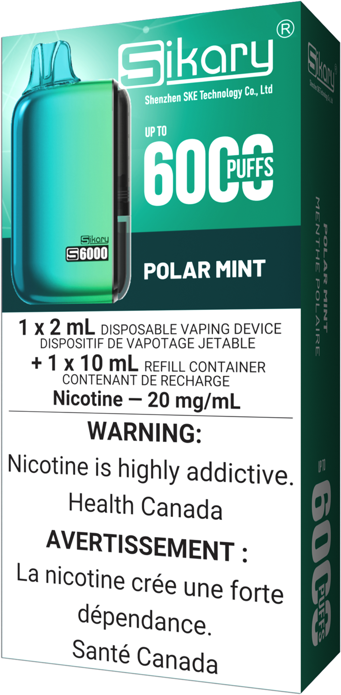 SIKARY S6000 Disposable Vape - Polar Mint Cloud Island Vapour SIKARY S6000 Disposable Vape - Polar Mint Cloud Island Vapour
