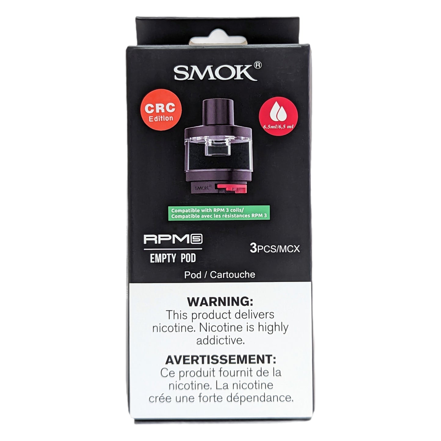 SMOK RPM 5 Empty Replacement Pods package of 3