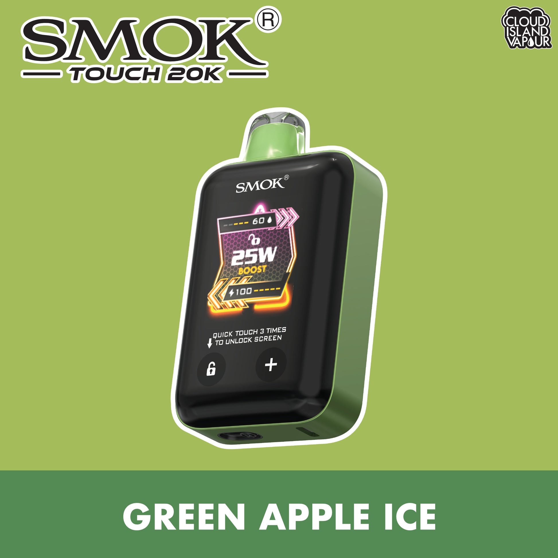 SMOK TOUCH 20K Disposable Vape - Green Apple Ice Cloud Island Vapour SMOK TOUCH 20K Disposable Vape - Green Apple Ice Cloud Island Vapour