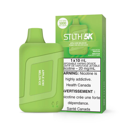 STLTH 5K rechargeable disposable vape 20mg nicotine with 10ml e-liquid Apple Kiwi Melon Ice