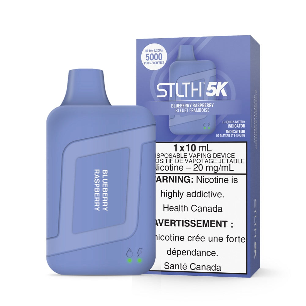 STLTH 5K rechargeable disposable vape 20mg nicotine with 10ml e-liquid Blueberry Raspberry