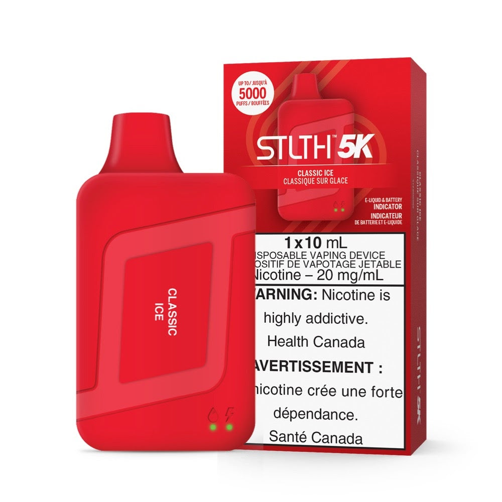 STLTH 5K rechargeable disposable vape 20mg nicotine with 10ml e-liquid Classic Ice