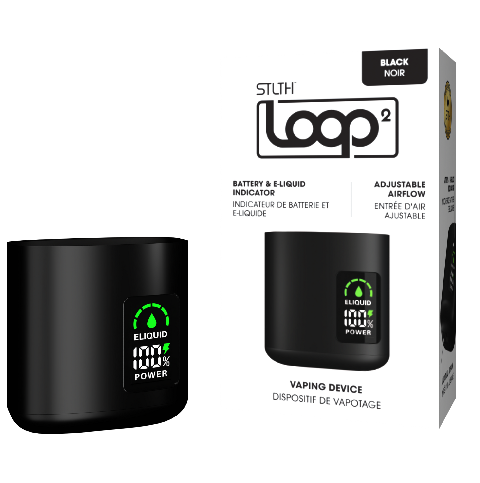 STLTH LOOP 2 CLOSED POD Vaping Device Battery Black