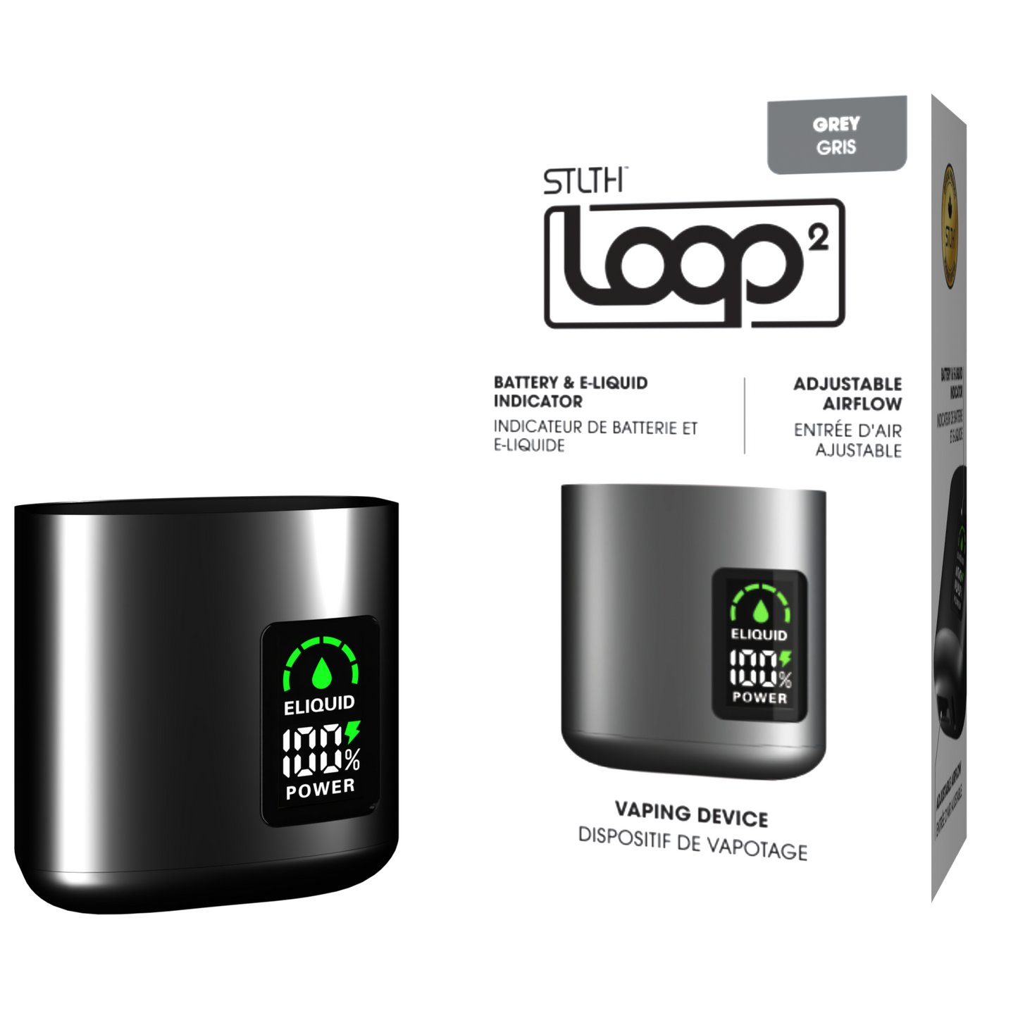 STLTH LOOP 2 CLOSED POD Vaping Device Battery Grey