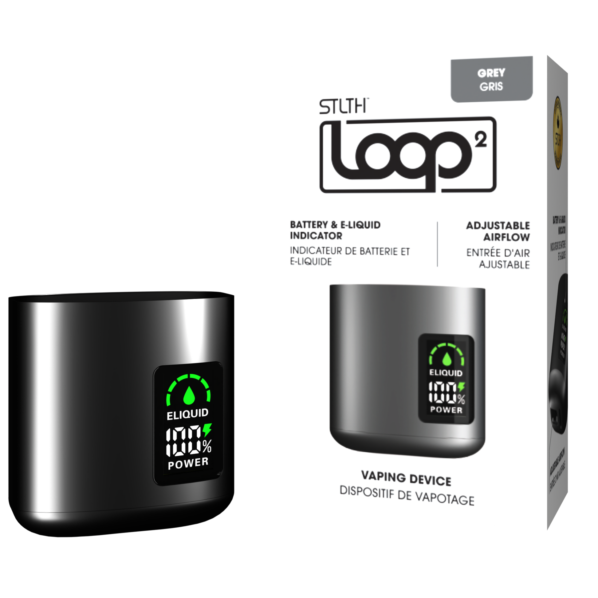 STLTH LOOP 2 CLOSED POD Vaping Device Battery Grey