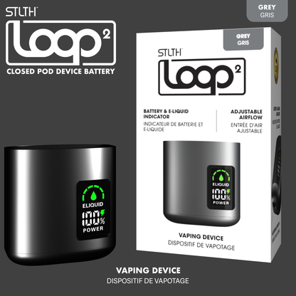 STLTH LOOP 2 CLOSED POD Vaping Device Battery System Type-C 850mAh Grey