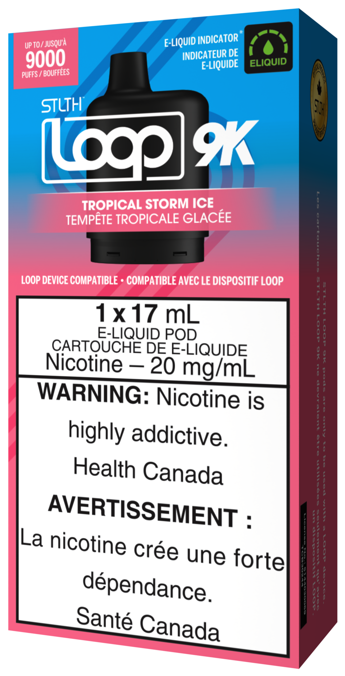 STLTH LOOP 9K Pod Pack Box Packaging Tropical Storm Ice