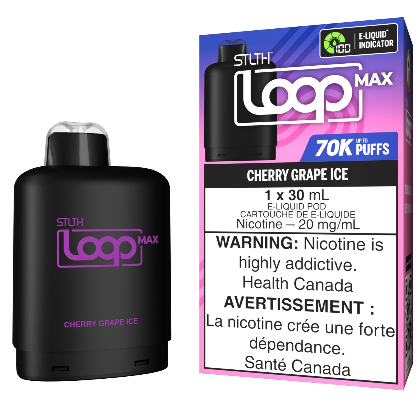 STLTH LOOP MAX 70K Pod Pack Cherry Grape Ice