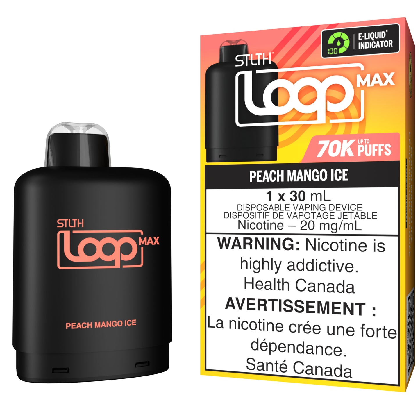 STLTH LOOP MAX 70K Pod Pack - Peach Mango Ice