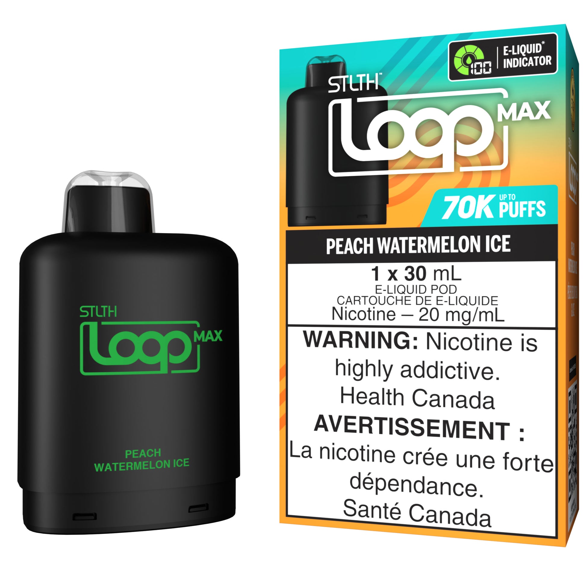 STLTH LOOP MAX 70K Pod Pack Peach Watermelon Ice