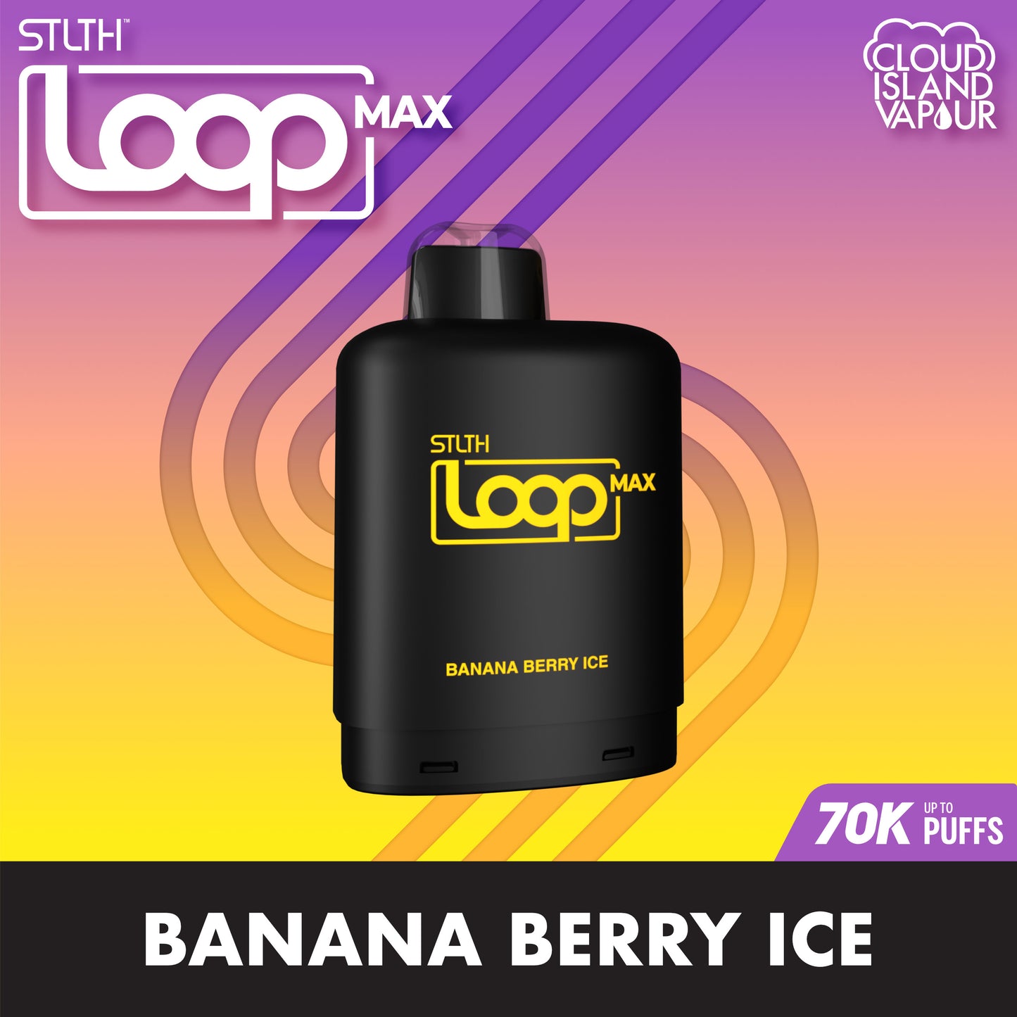 STLTH LOOP MAX 70K Pod Pack - Banana Berry Ice